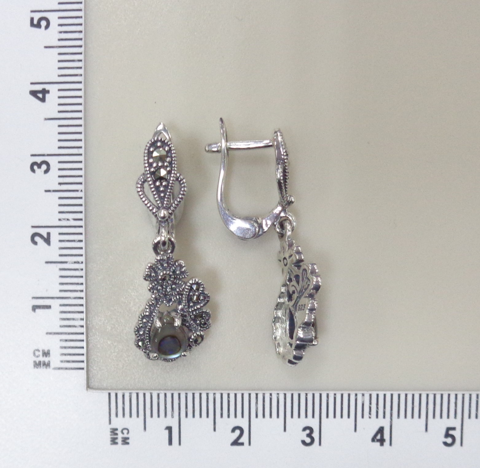 Серебряные серьги с перламутром абалон